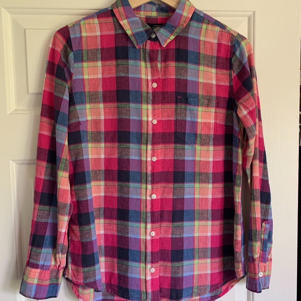GAP size extra small pink, purple, and yellow flannel